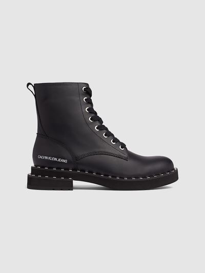Calvin Klein Cipők HU700871 | Calvin Klein Bőr Női Bokacsizma Fekete